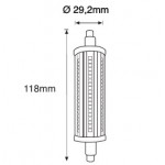 Lámpara LED R7s 118mm diámetro 29mm 230V 15W 2000Lm Regulable SYLVANIA