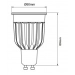 Lámpara LED GU10 SMD 12W 100º