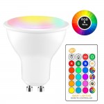 Lámpara LED GU10 5W RGB-W, con mando distancia