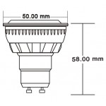 Lámpara LED GU10 COB 6W 50º, Regulable