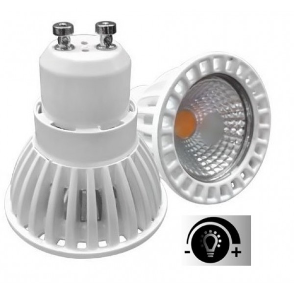 Lámpara LED GU10 Blanca COB 6W 50º, Regulable