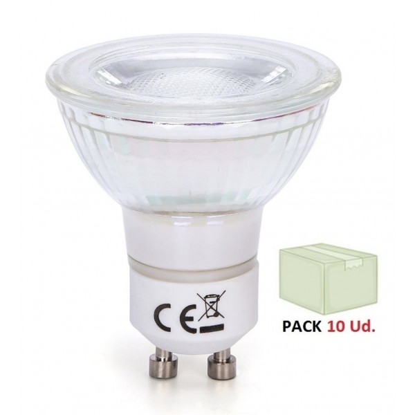 Lámpara LED GU10 COB Cristal 7W 38º Retro, Caja 10 ud x 2,60€/ud
