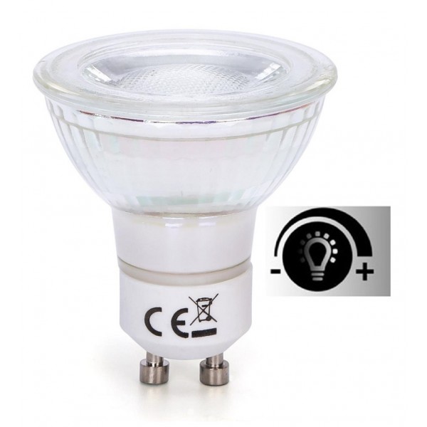 Lámpara LED GU10 COB Cristal 7W 38º Retro Regulable