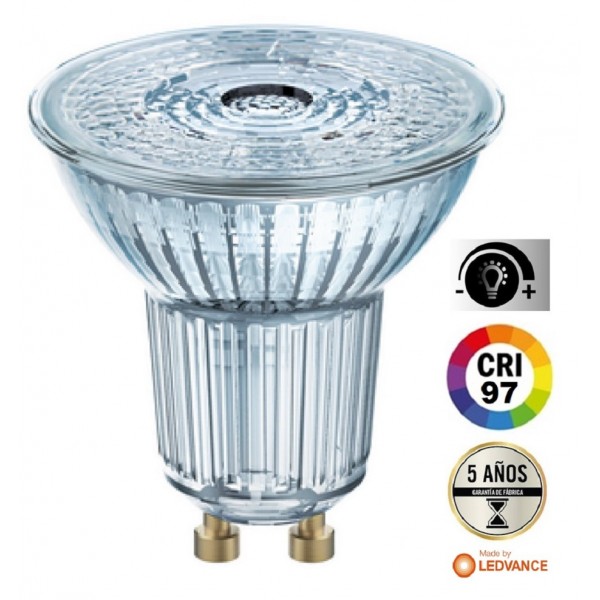 Lámpara LED GU10 PRO 9W 36º 575Lm Regulable CRI-97