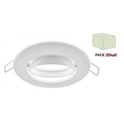 Foco basculante empotrar Blanco 90mm, para Lámpara GU10/MR16, Caja 20ud a 2,30€/ud