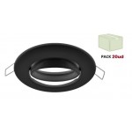 Foco basculante empotrar Negro 90mm, para Lámpara GU10/MR16, Caja 20ud a 2,30€/ud