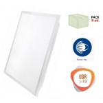 Panel LED Backlight 600X600mm 48W Marco Blanco Flicker Free UGR<19 PRO, caja 8 ud x 31€/ud