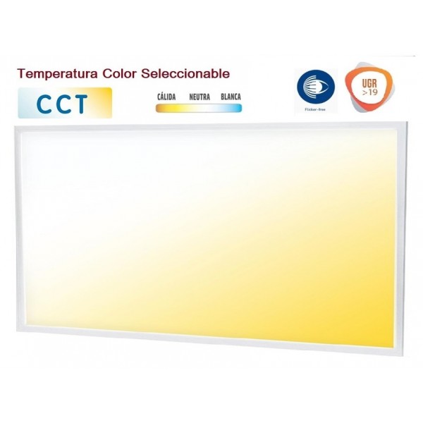 Panel LED Backlight 600X1200mm 80W Marco Blanco Flicker Free UGR19 PRO CCT