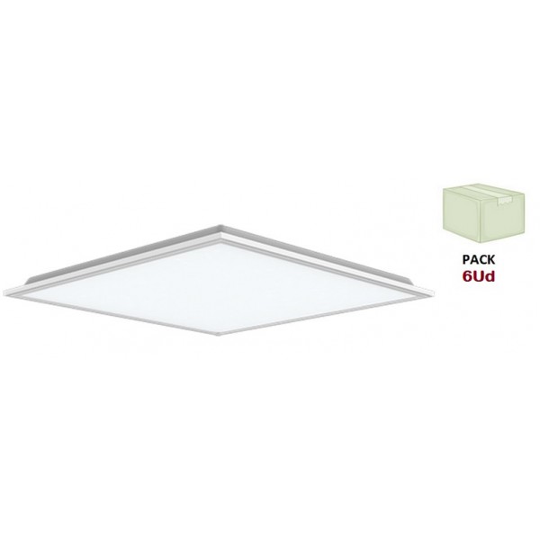 Panel LED Backlight 600X600mm 42W Marco Blanco, Caja 6 ud x 19,00€/ud