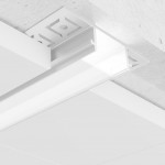 Perfil Aluminio Empotrar integración obras modelo B, para tiras LED hasta 20mm, barra 2 Metros - completo- (desde 8,00€/m))