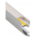 Perfil de aluminio de superficie pared Cornisa Plata PRO 18x36mm. para tiras LED, barra de 3 Metros