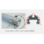 Clip sujeción para perfil redondo anodizado PR1916A, PR2117, T5