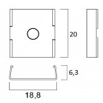 Grapa sujeción para perfil aluminio anodizado certificado PA1919A, PA1919AN