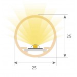 Perfil Redondo Policarbonato 25mm para tiras LED, barra 3 Metros