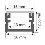 Perfil Superficie de aluminio anodizado ECO 16x13mm. PS1613AEK - Completo -
