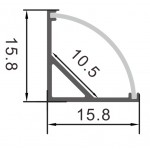 Perfil Aluminio Angulo 16x16mm. para tiras LED, barra 2 Metros -Completo- a 5€/metro