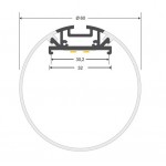 Perfil Aluminio anodizado Eco con difusor Redondo 60mm. para tiras LED, barra 2 Metros - completo, desde 14,50€/mt