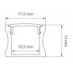 Perfil Aluminio Superficie LINE 17,5x14mm. para tiras LED, barra de 3 Metros