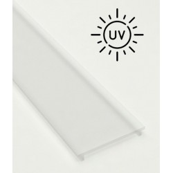 Difusor Glaseado con protección UV especial exteriores para perfil aluminio anodizado Certificado, DG6UV, tira 2 mts.