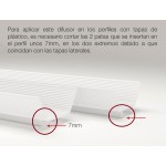 Difusor Glaseado Visera para perfil aluminio anodizado Certificado, DV6, tira 2 mts.