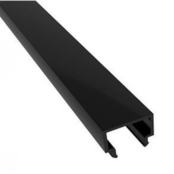 Difusor Cuadrado Negro para perfil aluminio anodizado Certificado, DNQ6, tira 2 mts.