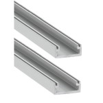 Perfil Superficie aluminio anodizado 16x7mm para tiras LED, 6 mts (2 tramos de 3 mts)