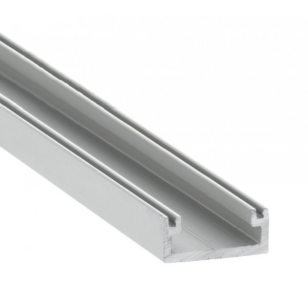 Perfil Superficie aluminio anodizado 16x7mm para tiras LED, barra 2 Metros