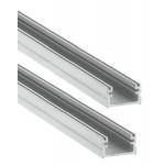 Perfil Superficie aluminio anodizado 16x11mm para tiras LED, 6 mts (2 tramos de 3 mts)