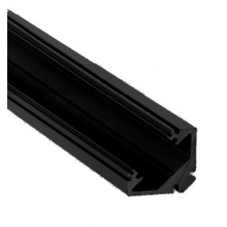 Perfil Angulo aluminio anodizado Negro 22x22mm para tiras LED, barra 2 Metros