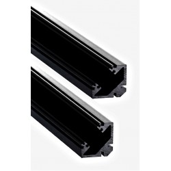 Perfil Angulo aluminio anodizado Negro 22x22mm para tiras LED, 6mts (2 tramos de 3 Metros)