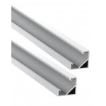 Perfil Aluminio Anodizado Angulo Blanco 18x18mm. para tiras LED, 6mts (2 tramos de 3 Metros)