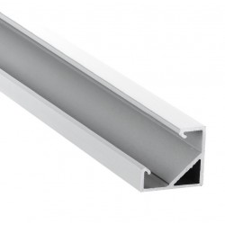 Perfil Aluminio Anodizado Angulo Blanco 18x18mm. para tiras LED, barra 2 Metros