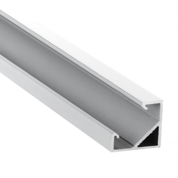 Perfil Aluminio Anodizado Angulo Blanco 18x18mm. para tiras LED, barra 2 Metros