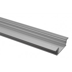 Perfil Aluminio Empotrar U7E 25x8mm. para tiras LED, barra 2 Metros