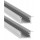 Perfil empotrar aluminio anodizado 24x12mm para tiras LED, 6 mts (2 tramos de 3 mts)