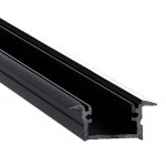 Perfil empotrar aluminio anodizado Negro 24x12mm para tiras LED, barra 2 Metros