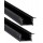 Perfil empotrar aluminio anodizado Negro 24x12mm para tiras LED, 6 mts (2 tramos de 3 mts)