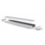 Perfil Aluminio Empotrar BASIC Blanco 23x8mm. para tiras LED, barra 2 Metros -completo-