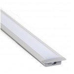 Perfil Aluminio Empotrar ECO Plata 23x8mm. para tiras LED, barra 2 Metros -completo- (desde 3,50€/mt.)