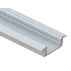 Perfil Aluminio Empotrar LINE Blanco 24x7mm. para tiras LED, barra de 2 Metros