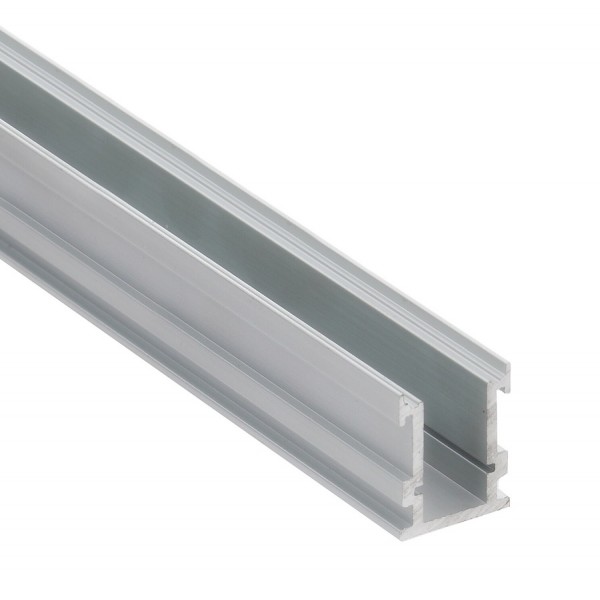 Perfil Empotrar Pisable Suelo de aluminio anodizado en plata 20,80x26mm, barra 2 Metros