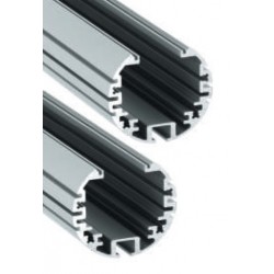Perfil Redondo aluminio anodizado 39mm para tiras LED, 6mts (2 tramos de 3 Metros)
