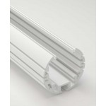 Perfil Redondo aluminio lacado Blanco 39mm para tiras LED, barra 2 Metros
