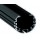 Perfil Redondo aluminio anodizado Negro 39mm para tiras LED, barra 2 Metros