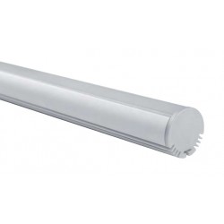 Perfil Aluminio anodizado Redondo 21x17mm. para tiras LED, barra 2 Metros -completo- (a 14,00€/mt.) Acabado Blanco
