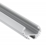 Perfil Aluminio anodizado Redondo 21x17mm. para tiras LED, barra 2 Metros -completo- (a 14,00€/mt.) Acabado Blanco