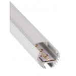 Perfil Aluminio anodizado Redondo 21x17mm. para tiras LED, barra 2 Metros -completo- (a 14,00€/mt.) Acabado Blanco