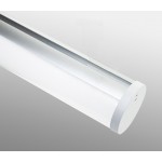 Perfil Aluminio anodizado con difusor Redondo 40mm. para tiras LED, barra 2 Metros -completo-