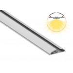 Perfil Aluminio anodizado para difusor Redondo 60mm. para tiras LED, barra 3 Metros