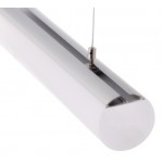 Perfil Aluminio anodizado Eco con difusor Redondo 60mm. para tiras LED, barra 2 Metros - completo, desde 14,50€/mt